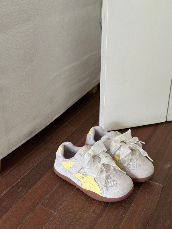 Korejski stil dječje tenisice za djevojčice s mašnicom, kopča na Velcro zatvarač, niski gornji dio, gumeni potplat, prozračnost