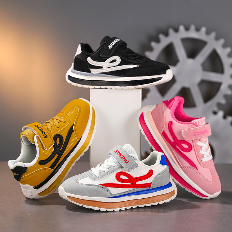 Dječje sportske i svakodnevne tenisice s gornjim dijelom od sintetičke kože i mreže, Velcro zatvarač, EVA potplat, unisex, za djecu 7–16 godina