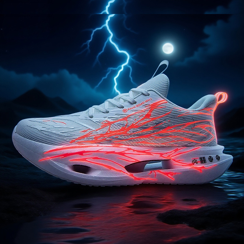 Dječje trkačke tenisice s karbonnom pločom i svjetlećim elementima, 6. generacija Heartbeat, udarna apsorpcija EVA-guma, gornji dio od tkiva, za uzrast 7–16, jesen 2025