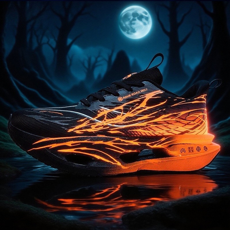 Dječje trkačke tenisice s karbonnom pločom i svjetlećim elementima, 6. generacija Heartbeat, udarna apsorpcija EVA-guma, gornji dio od tkiva, za uzrast 7–16, jesen 2025