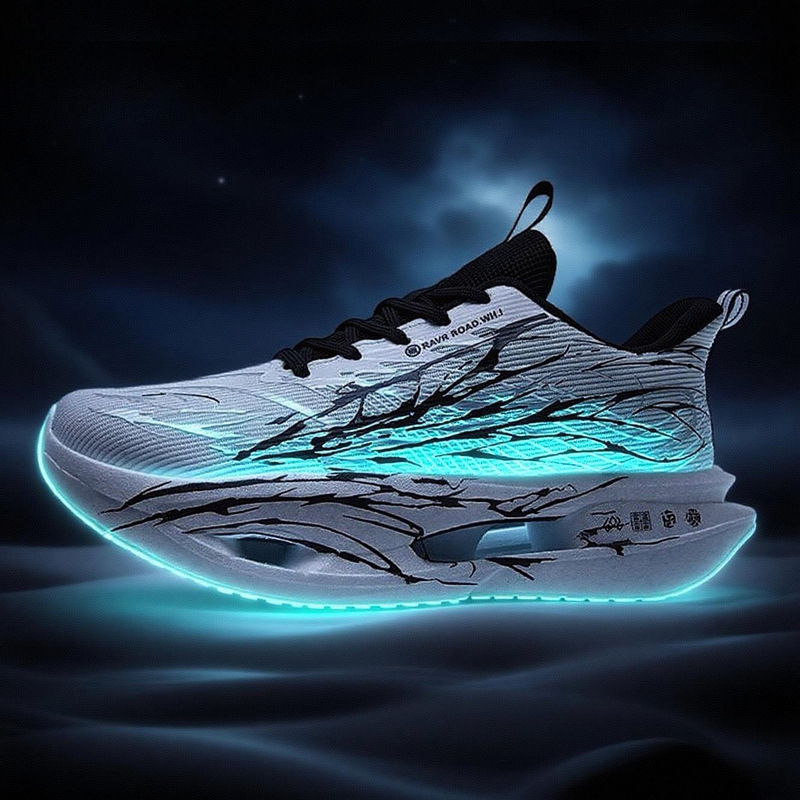 Dječje trkačke tenisice s karbonnom pločom i svjetlećim elementima, 6. generacija Heartbeat, udarna apsorpcija EVA-guma, gornji dio od tkiva, za uzrast 7–16, jesen 2025