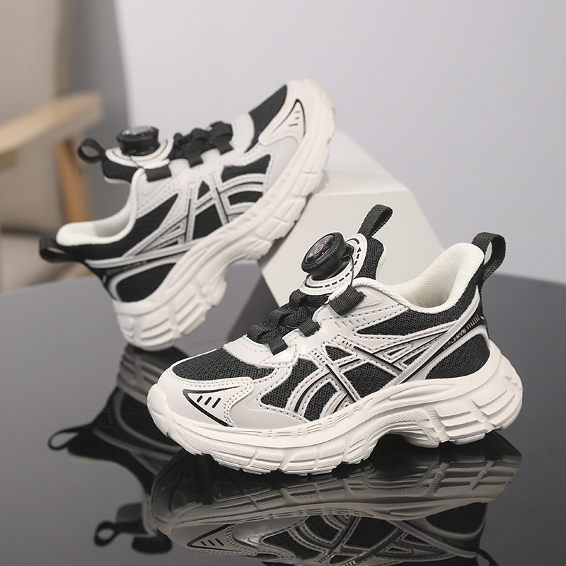 Dječje tenisice u stilu dad shoes sa zatvaranjem rotacijskim gumom, gornji dio od umjetne kože, prozračne, lagane, MD đon