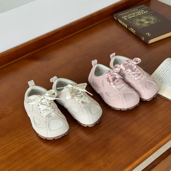 ASMmini Detské tenisky v kórejskom štýle s tenkou podrážkou, nízky vrch, zapínanie na suchý zips, vrchný materiál: mikrovláknová koža + sieťovina, gumová podrážka