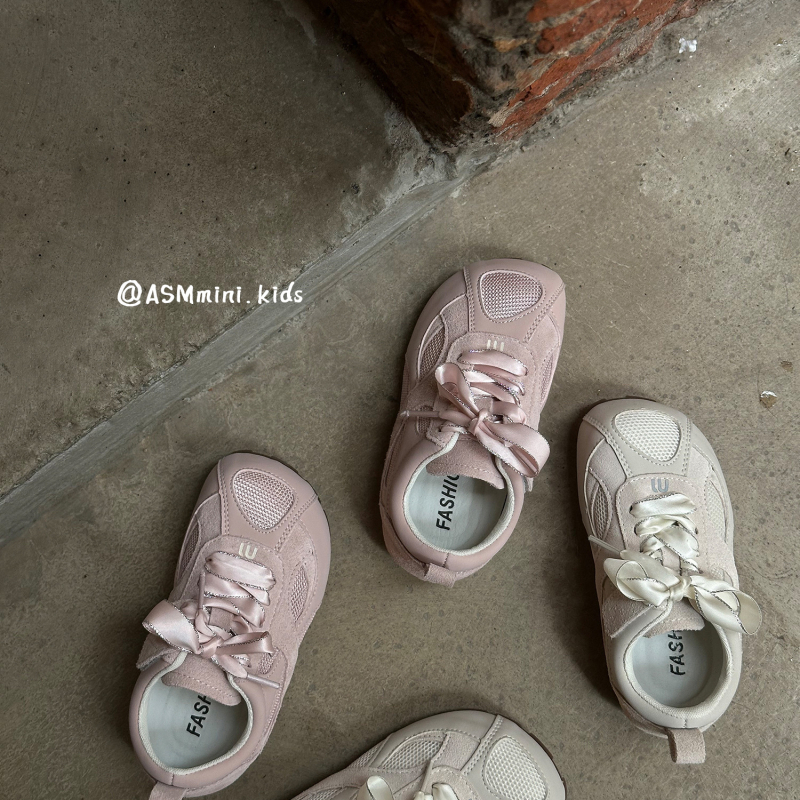 ASMmini Detské tenisky v kórejskom štýle s tenkou podrážkou, nízky vrch, zapínanie na suchý zips, vrchný materiál: mikrovláknová koža + sieťovina, gumová podrážka