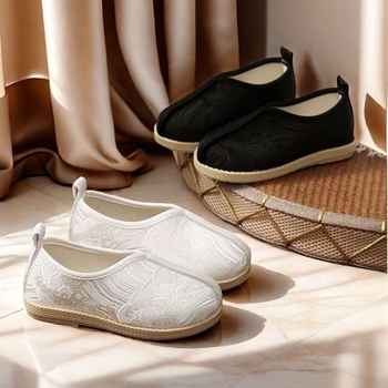 Pantofi Hanfu tradiționali chinezești pentru copii, încălțăminte de scenă brodată, din pânză, partea superioară din bumbac, înălțime medie, vară, pentru copii 1–3 ani