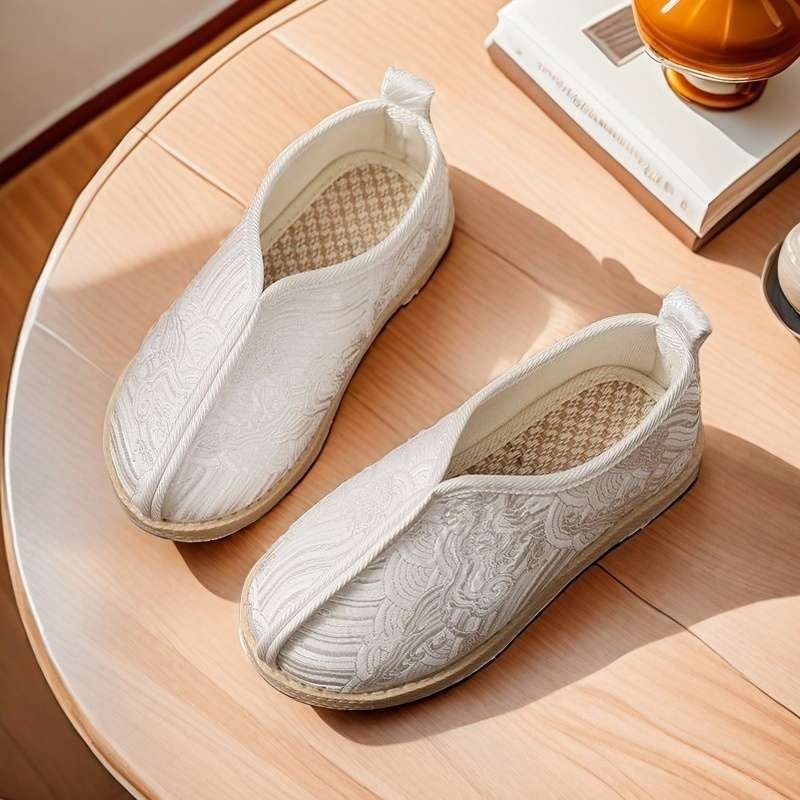 Pantofi Hanfu tradiționali chinezești pentru copii, încălțăminte de scenă brodată, din pânză, partea superioară din bumbac, înălțime medie, vară, pentru copii 1–3 ani