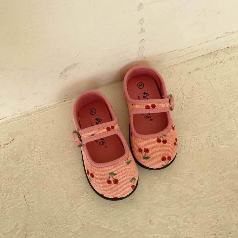 Detské topánky Corduroy s Velcro zapínaním – kvetinový vzor, priedušné, protišmykové, na jar a jeseň