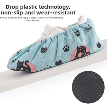 Apavu pārsegi, atkārtoti mazgājami auduma, karikatūru raksts, neslīdošs dibens, universāla lietošana mājās, skolā un datoru telpās