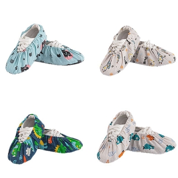 Apavu pārsegi, atkārtoti mazgājami auduma, karikatūru raksts, neslīdošs dibens, universāla lietošana mājās, skolā un datoru telpās