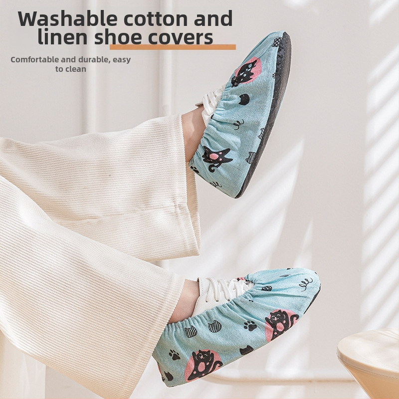 Apavu pārsegi, atkārtoti mazgājami auduma, karikatūru raksts, neslīdošs dibens, universāla lietošana mājās, skolā un datoru telpās