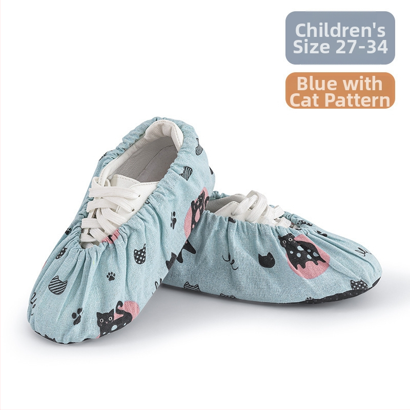 Apavu pārsegi, atkārtoti mazgājami auduma, karikatūru raksts, neslīdošs dibens, universāla lietošana mājās, skolā un datoru telpās