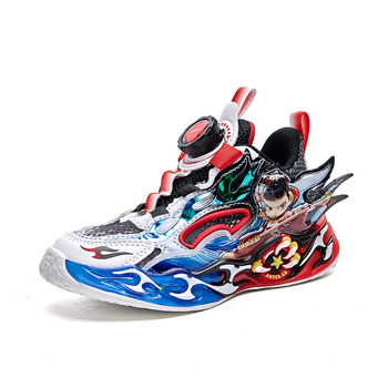 Világító gyerek futócipő, légáteresztő hálós felsőrésszel, könnyű EVA talppal, forgócsattal záródó