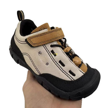 Pantofi de drumeție pentru copii, partea superioară din piele, talpă din cauciuc sintetic, Unisex, 4–16 ani