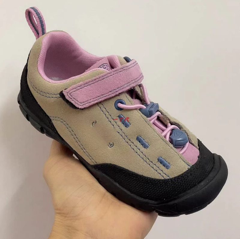Pantofi de drumeție pentru copii, partea superioară din piele, talpă din cauciuc sintetic, Unisex, 4–16 ani