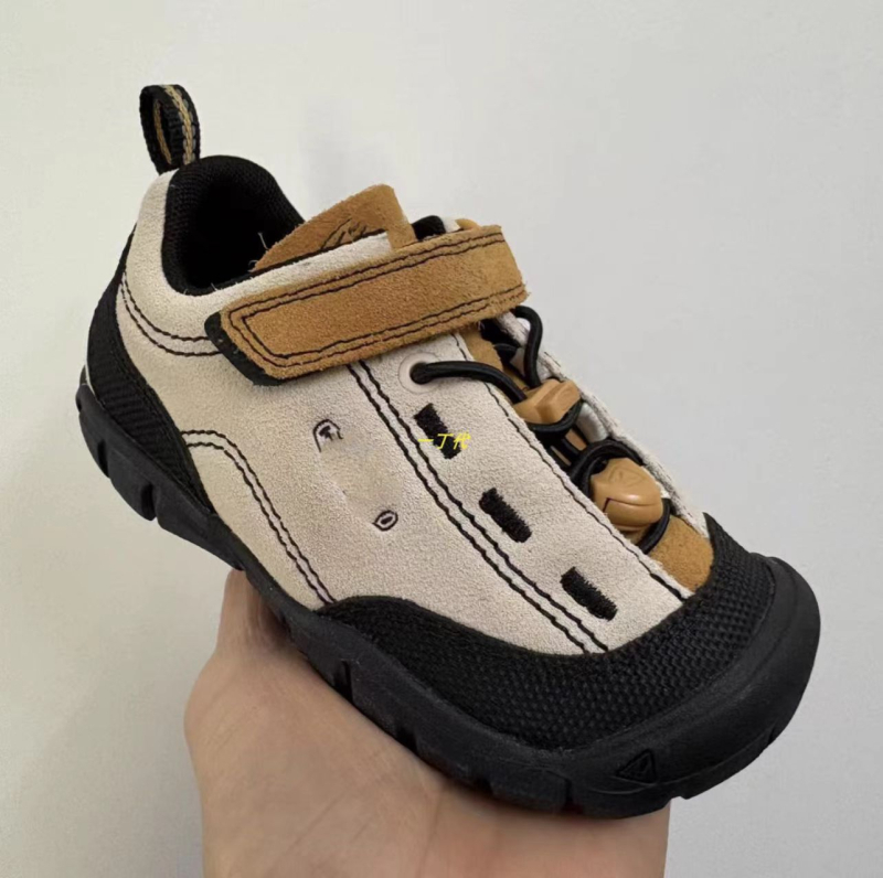 Pantofi de drumeție pentru copii, partea superioară din piele, talpă din cauciuc sintetic, Unisex, 4–16 ani
