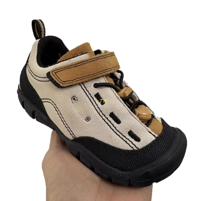 Pantofi de drumeție pentru copii, partea superioară din piele, talpă din cauciuc sintetic, Unisex, 4–16 ani