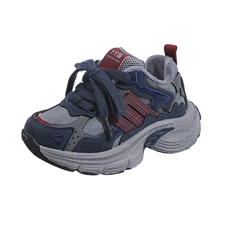 Detské zimné tenisky v štýle dad shoes, horný materiál Super fiber, EVA podrážka, zapínanie na Velcro, protišmykové a teplé, vhodné pre vek 7–16 rokov