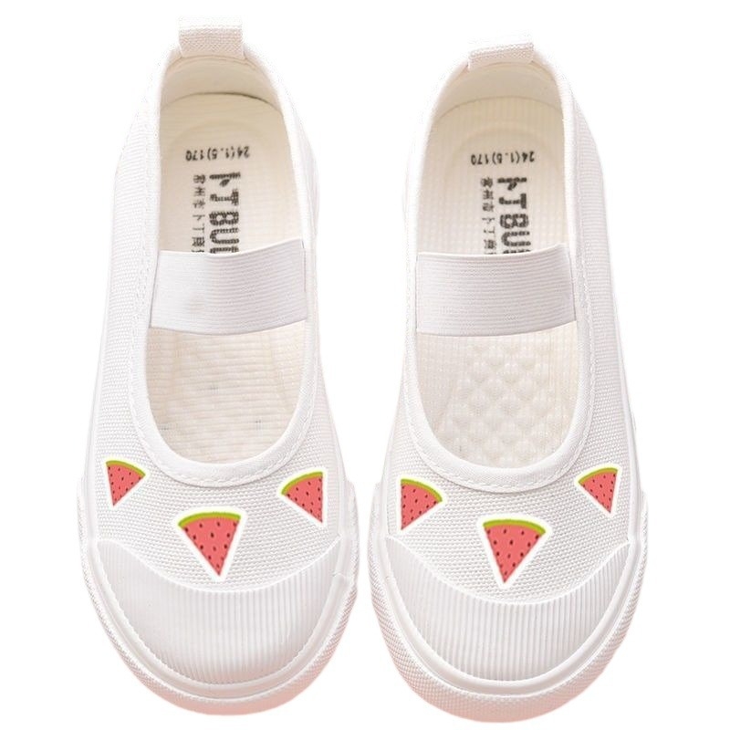 2024 ljeto Dječje bijele Slip-On tenisice – sladak crtani print na platnu