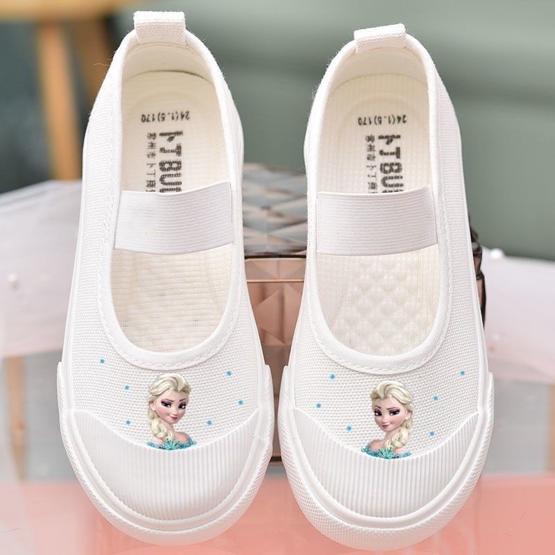 2024 ljeto Dječje bijele Slip-On tenisice – sladak crtani print na platnu