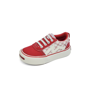 Vaikų drobės skate bateliai su Velcro užsegimu, žemas viršus, unisex; drobės viršus, guminis padas