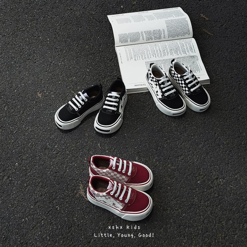 Vaikų drobės skate bateliai su Velcro užsegimu, žemas viršus, unisex; drobės viršus, guminis padas