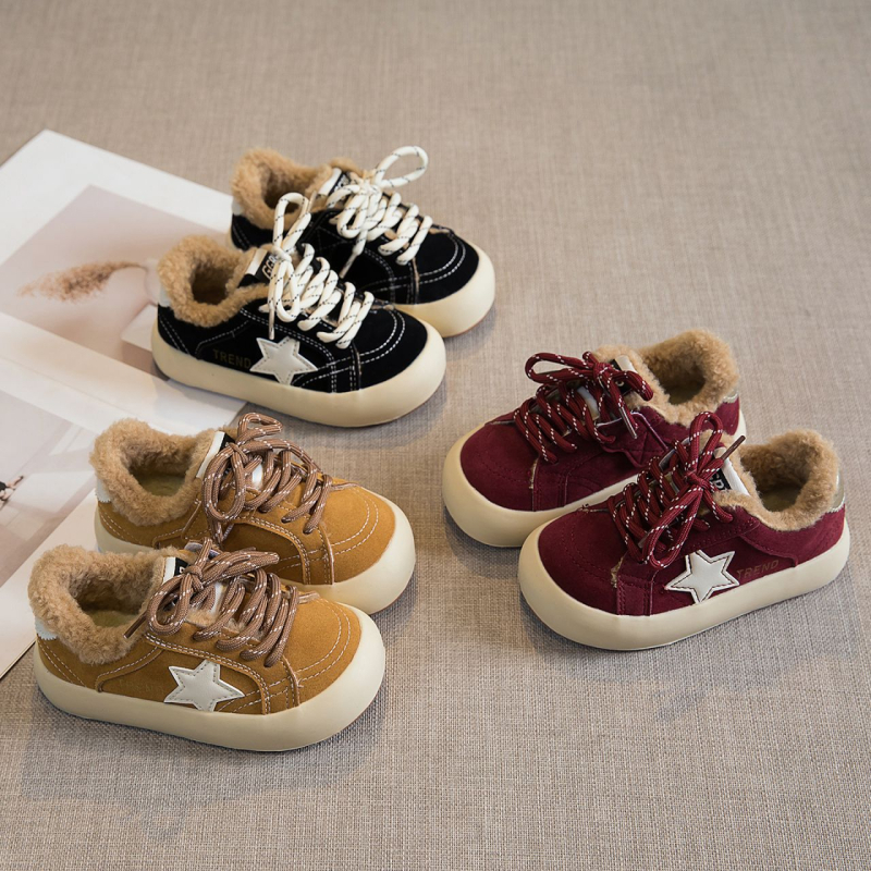 Vaikų platforminiai bateliai su Velcro užsegimu, viršus iš sintetinės odos, aukštas viršus, gumos pada, širdies raštas