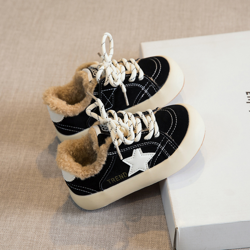 Vaikų platforminiai bateliai su Velcro užsegimu, viršus iš sintetinės odos, aukštas viršus, gumos pada, širdies raštas