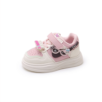 Mergaitėms sportiniai bateliai su Velcro užsegimu, animacinis raštas, viršutinė dalis iš perdirbtos odos, plastikinė pada, aukštas viršus