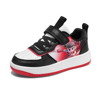 Vaikiški kvėpuojantys sintetinių odos sportbačiai su Velcro užsegimu, žemas viršus, EVA vidpadis, TPR padas, 4–12 metų