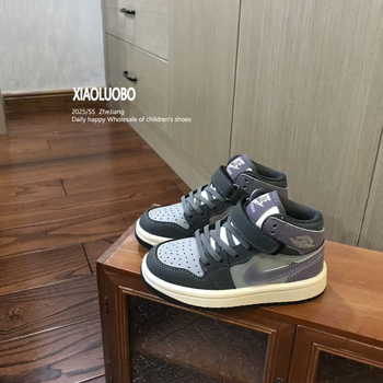 Vaikiški aukštos sportbačiai su Velcro užsegimu, anti-slip gumine padas, atsparūs dėvėjimui, pavasariui ir rudeniui