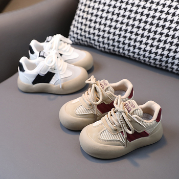 Vaikų sportiniai bateliai su plona padu, viršus iš dirbtinio PU, Velcro užsegimas, EVA įdėklas, tinklinė vidaus apdaila