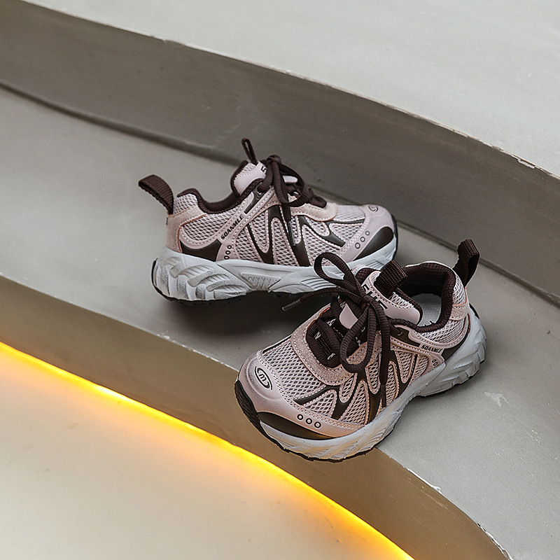 Dječje unisex casual tenisice s Velcro kopčanjem, lagani prozračni gornji dio, EVA đon, Color-block dizajn, za dob 4–12 godina