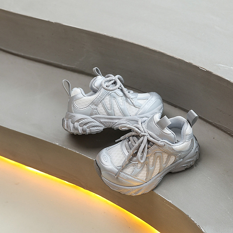 Dječje unisex casual tenisice s Velcro kopčanjem, lagani prozračni gornji dio, EVA đon, Color-block dizajn, za dob 4–12 godina