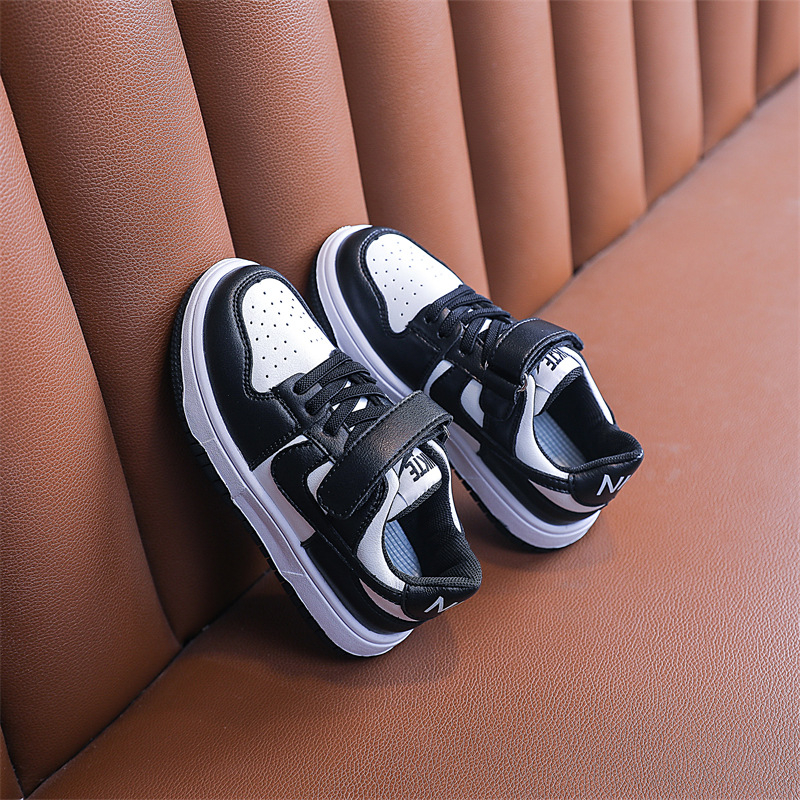 Vaikiški odiniai platforminiai bateliai su Velcro užsegimu, kvėpuojanti tinklo įdėklas, guminė padas