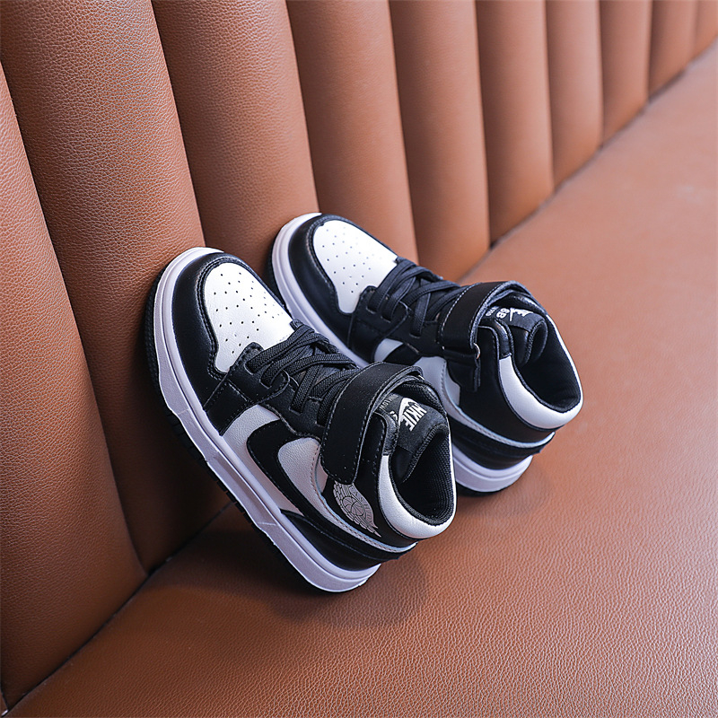 Vaikiški odiniai platforminiai bateliai su Velcro užsegimu, kvėpuojanti tinklo įdėklas, guminė padas