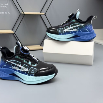 Ziemas bērnu skriešanas kurpes ar Velcro aizdari, augšējā daļa no Super Fiber, EVA zole