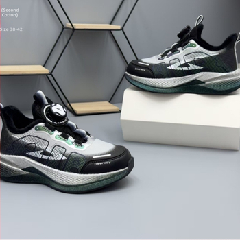 Ziemas bērnu skriešanas kurpes ar Velcro aizdari, augšējā daļa no Super Fiber, EVA zole