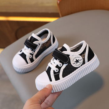 Vaikų drobiniai bateliai, kvėpuojanti viršutinė dalis, Velcro užsegimas, karikatūrinis raštas, guminė padas