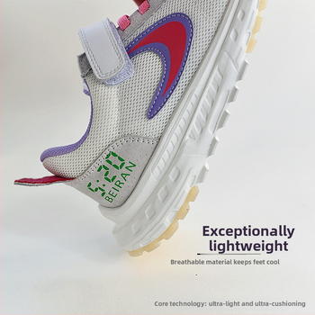 Bērnu sporta apavi ar tīklota augšdaļa, elpojoši, Velcro aizdare, EVA zole, universāli, vecums 4–12 gadi.