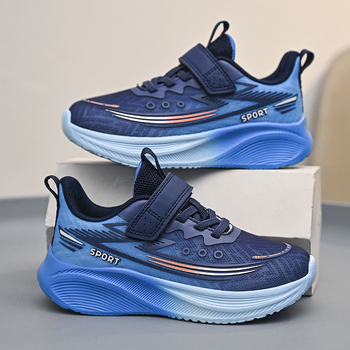 Bērnu skriešanas kurpes, elpojošs augšējais slānis PU+ sieta; vieglas, pretslīdes, izturīgas, triecienu absorbcija; EVA zole; universālas, vecums 7–16