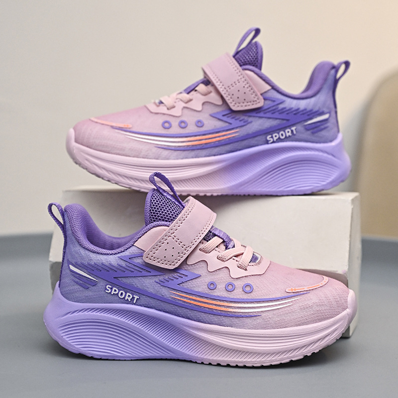 Bērnu skriešanas kurpes, elpojošs augšējais slānis PU+ sieta; vieglas, pretslīdes, izturīgas, triecienu absorbcija; EVA zole; universālas, vecums 7–16