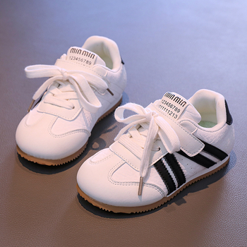 Unisex bērnu skriešanas apavi ar Velcro aizdari, anti-slip gumijas zole, augšējā daļa no mikrofibra ādas, vecuma diapazons 4–12 gadi.