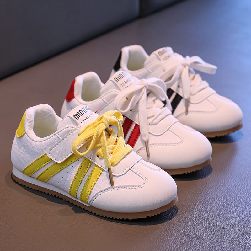 Unisex bērnu skriešanas apavi ar Velcro aizdari, anti-slip gumijas zole, augšējā daļa no mikrofibra ādas, vecuma diapazons 4–12 gadi.