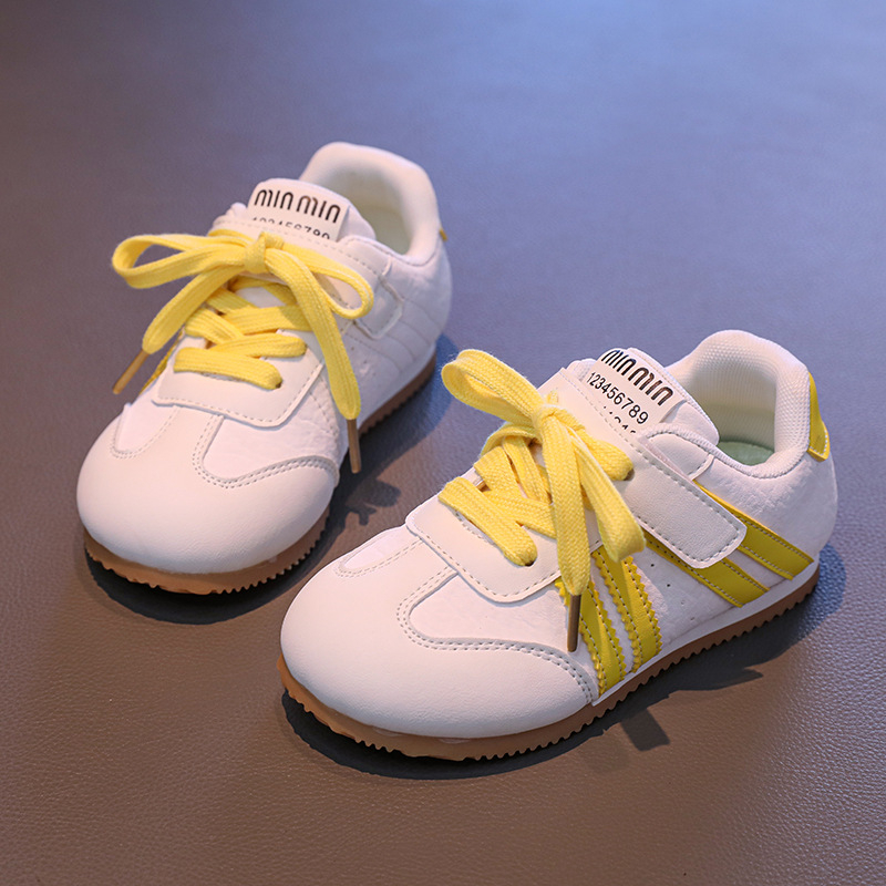 Unisex bērnu skriešanas apavi ar Velcro aizdari, anti-slip gumijas zole, augšējā daļa no mikrofibra ādas, vecuma diapazons 4–12 gadi.