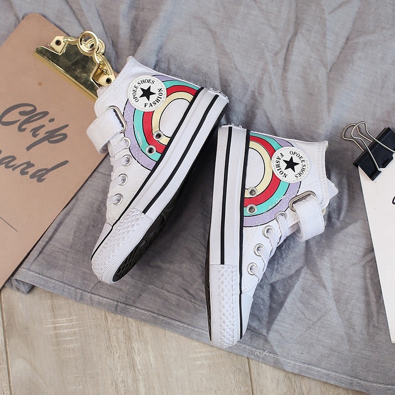 Vaikų drobinių batų – Cartoon raštas, Velcro užsegimas, žemas aukštis, drobės viršus, guminė padas