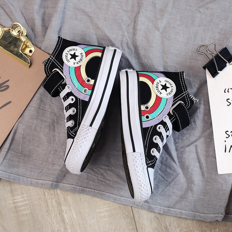 Vaikų drobinių batų – Cartoon raštas, Velcro užsegimas, žemas aukštis, drobės viršus, guminė padas