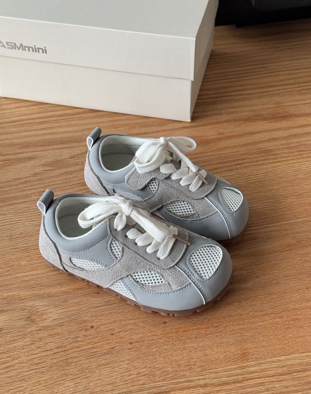 Vaikų treniravimo batai, kvėpuojanti tinklinė viršutinė dalis, Velcro užtrauktukas, žemas profilis, guma padas, vientisas, Korėjietiškas stilius