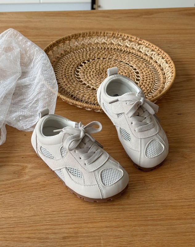 Vaikų treniravimo batai, kvėpuojanti tinklinė viršutinė dalis, Velcro užtrauktukas, žemas profilis, guma padas, vientisas, Korėjietiškas stilius