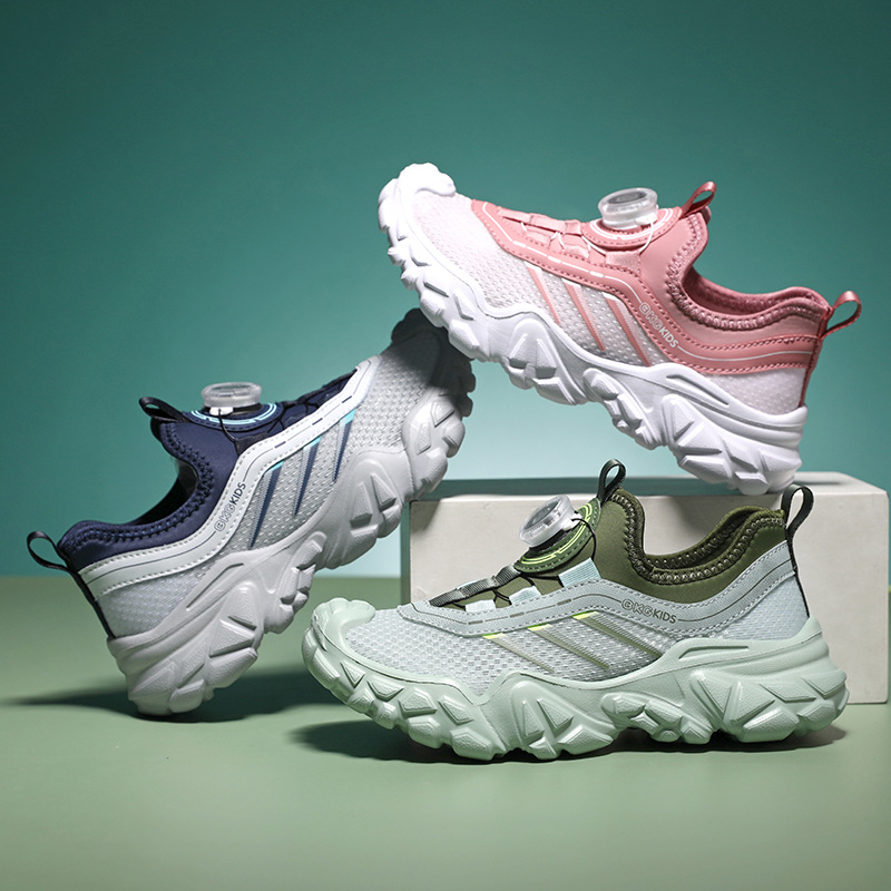 Bērnu skrējiena apavi, tīkla augšdaļa, elpojoši, viegli, ar svītrām, universāli