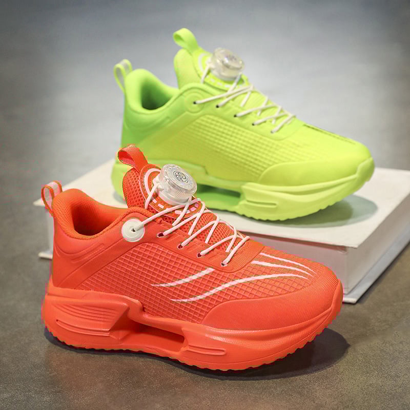 Yuanyang Chitu 8Pro bērnu skrējiena apavi, universālie, slēgšana ar grozāmo pogu, PU+ režģa augšpuse, viegli, pretslīdēšana, nodilumizturīgi, triecienu absorbcija, gumijas zole, svītru raksts, rudens 2025 izlaišana